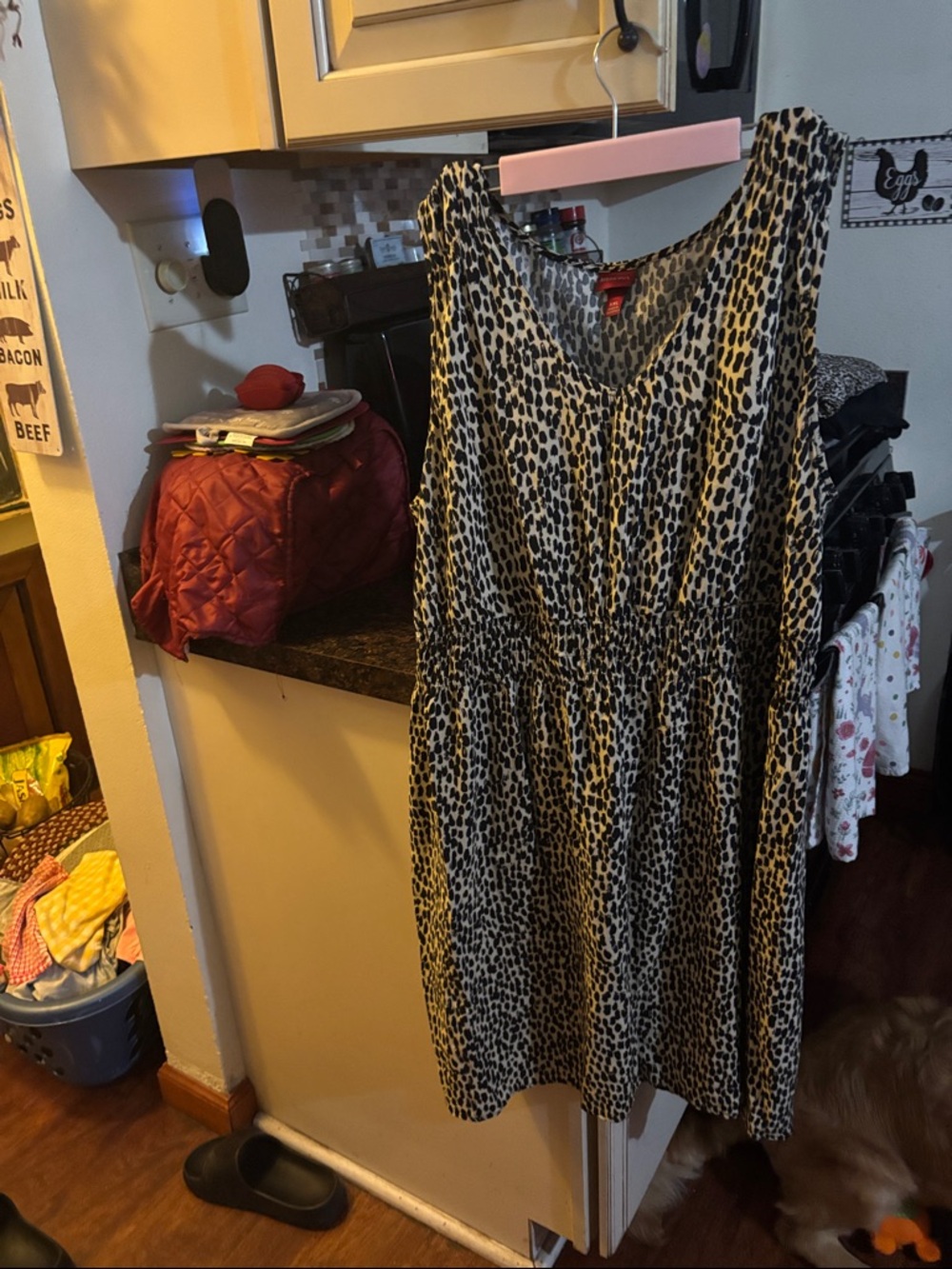 Xxl Merona Black/cream leopard print dress